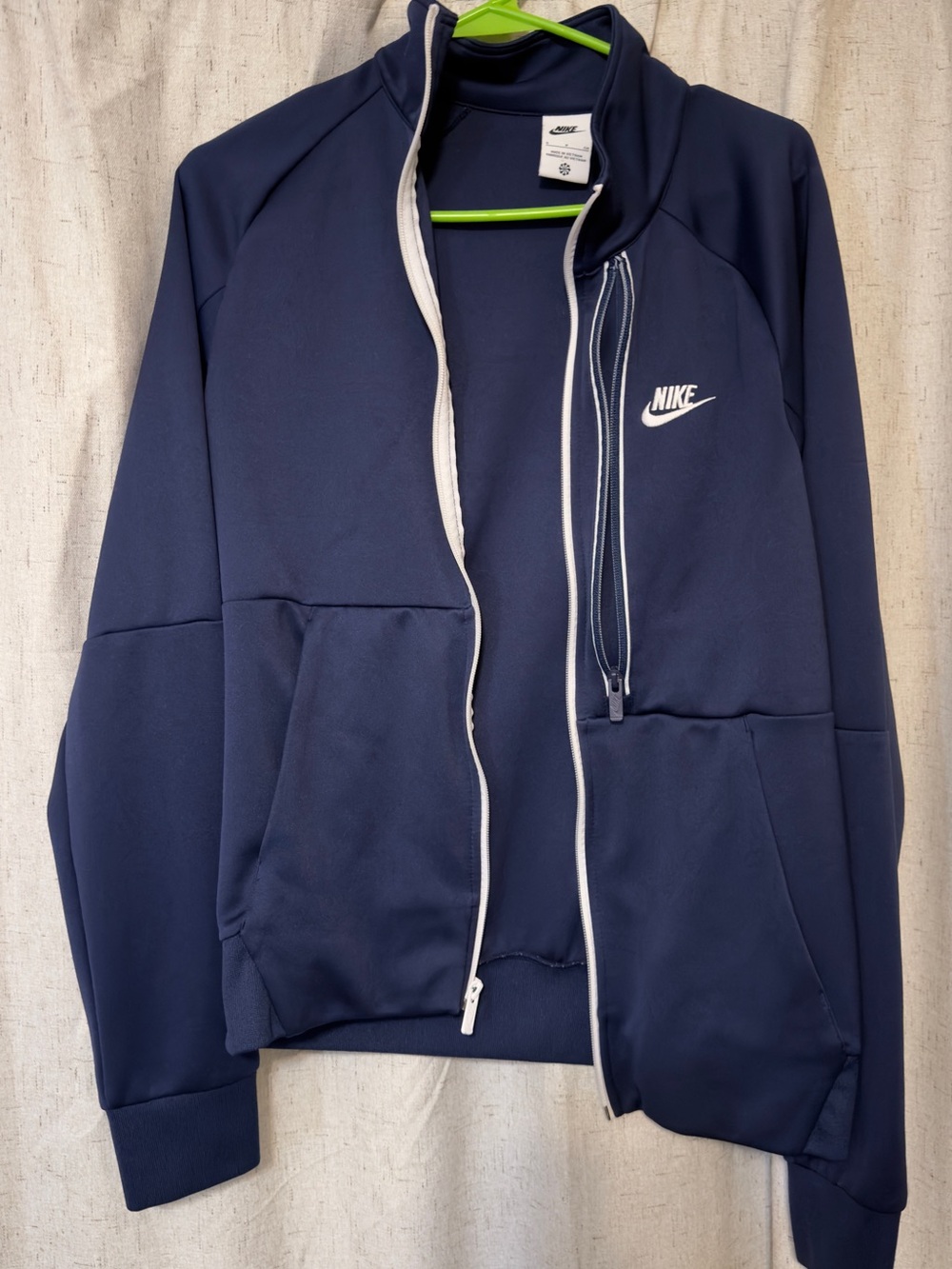 Nike Men’s Navy Performance Full-Zip Jacket with White Trim